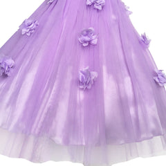 Girls Dress Yellow Dimensional Flower Bridesmaid Wedding Dress Size 5-12 Years