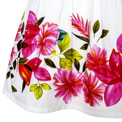 Girls Dress Flower Print Cap Sleeve Summer Size 2-6 Years