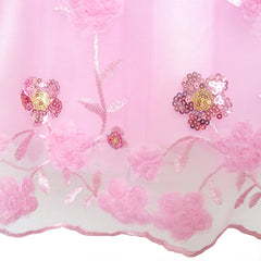 Flower Girls Dress Sequin Dimensional Flowers Pageant Party Size 4-14 Years