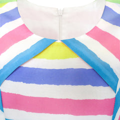 Girls Dress Colorful Stripe Beach Size 6-12 Years