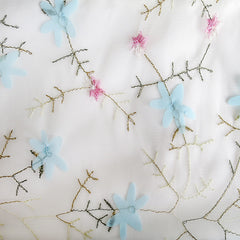 Flower Girls Dress Blue Lace Embroidered Wedding Bridesmaid Size 3-14 Years