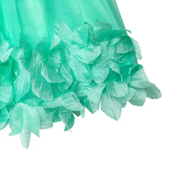 Girls Dress Turquoise Dimensional Flower Birthday Wedding Dress Size 4-10 Years