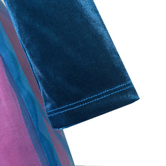 Girls Dress Velvet Top Ruffle Collar Necklace Tulle Skirt Size 5-12 Years