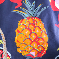 Girls Dress Pineapple Leaf Flower Parrot Print Tropical Size 6-12 Years