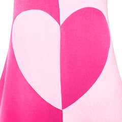 Girls Dress Pink Color Contrast Heart A-line Size 5-12 Years