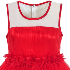 Girls Dress Dimensional Flower Birthday Wedding Dress Size 5-12 Years