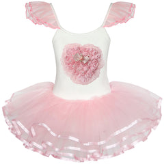 Girls Dress Cute Tutu Dancing Heart Party Size 2-8 Years
