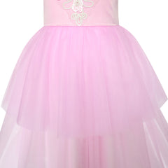 Flower Girls Dress Pink Dancing Ball Gown Princess Party Size 7-14 Years