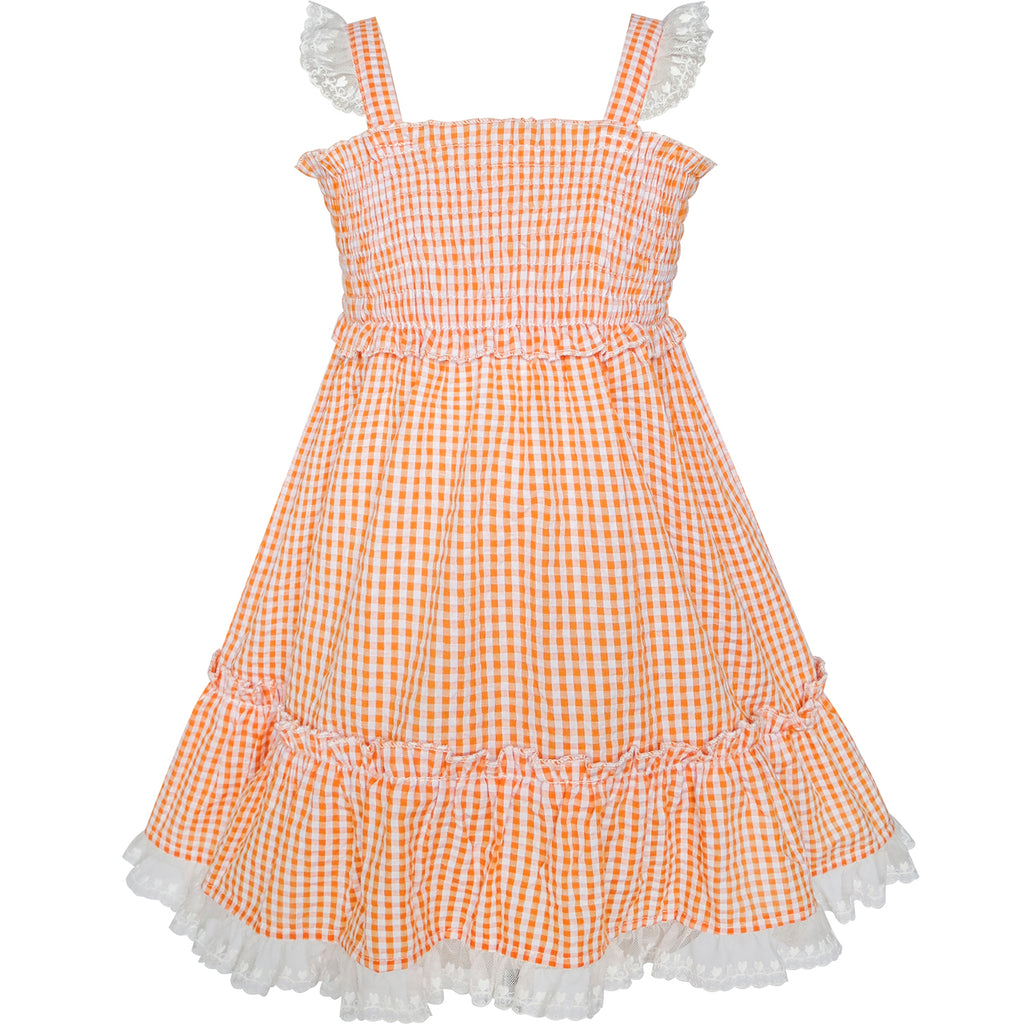 Girls Dress Tank Smocked Ruffle Skirt Size 12M-5 Years