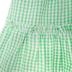 Girls Dress Green Tank Smocked Ruffle Skirt Size 12M-5 Years