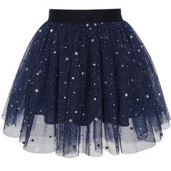 Girls Skirt Pearl Stars Sparkling Tutu Dancing Size 2-12 Years