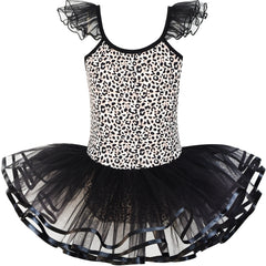 Girls Dress Cute Tutu Dancing Leopard Print Ball Size 2-8 Years