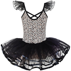 Girls Dress Cute Tutu Dancing Leopard Print Ball Size 2-8 Years