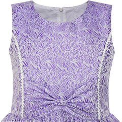 Girls Dress Bow Tie Jacquard Fit And Flare Princess Size 3-12 Years