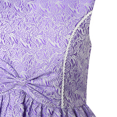 Girls Dress Bow Tie Jacquard Fit And Flare Princess Size 3-12 Years