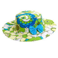 Girls Dress Sunhat Green Bow Tie Summer Size 4-12 Years