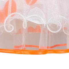 Girls Dress Bow Tie Orange White Color Contrast Size 4-12 Years
