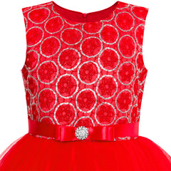Flower Girl Dress Red Sequin Mesh Red Holiday Dress Size 4-12 Years