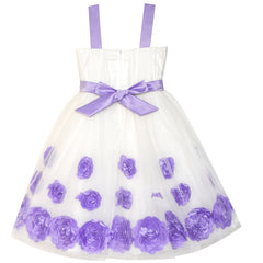 Flower Girl Dress Bow Tie Pageant Wedding Size 3-12 Years