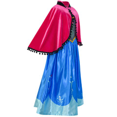 Princess Dress Anna Costume Dress Up Cosplay Cloak Snowflake