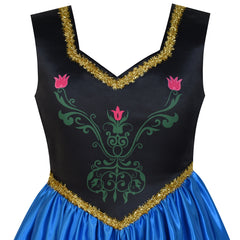 Princess Dress Anna Costume Dress Up Cosplay Cloak Snowflake