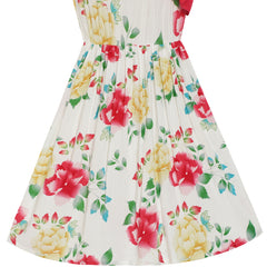 Girls Dress Floral One-Shoulder Design Summer Beach Dress Size 7-14 Years