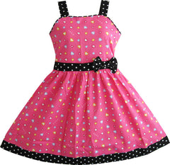 Girls Dress Heart Print Size 4-12 Years Christmas