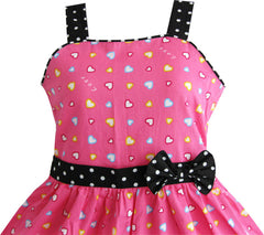 Girls Dress Heart Print Size 4-12 Years Christmas