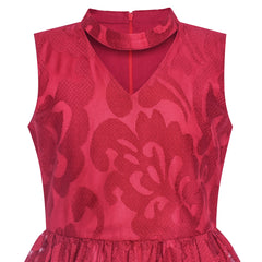 Girls Dress Burgundy Lace Halter Hi-low Dress Dancing Party Size 6-14 Years