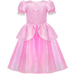 Girls Dress Pink Princess Cosplay Costume Dress Up Party Size 6-12 Years