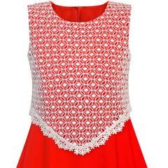 Girls Dress 2-in-1 Lace Chiffon Bridesmaid Wedding Party Size 6-12 Years