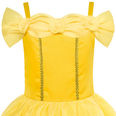 Girls Dress Yellow Princess Belle Costume Birthday Party Size 6-12 Years