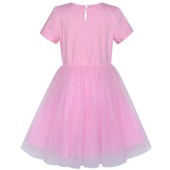 Girls Dress Collar Lace Short Sleeve Birthday Size 5-12 Years