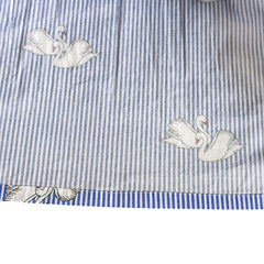 Girls Dress School Blue Strip Swan Belted White Collar Size 7-14 Years