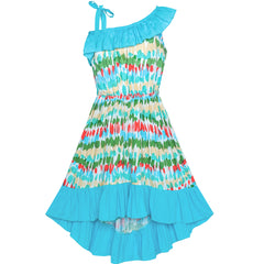 Girls Dress One Shoulder Floral Hi-low Party Dress Size 6-14 Years