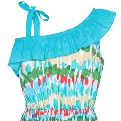 Girls Dress One Shoulder Floral Hi-low Party Dress Size 6-14 Years