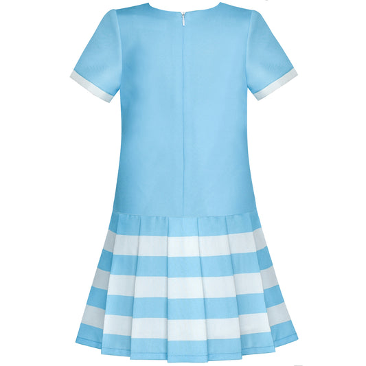 Girls Dress Short Sleeve Pleated Skirt School Uniform Size 4-12 Years