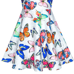 Girls Dress Butterfly Halter Flare Dress Party Size 5-12 Years
