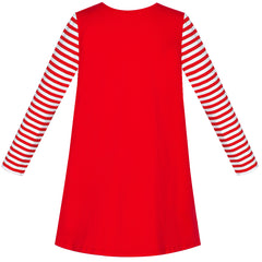 Girls Dress Long Sleeve Christmas Bow Tie Holiday Party Size 2-12 Years