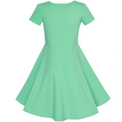 Girls Dress Cotton Unicorn Sequin Short Sleeve Casual Size 3-12 Years