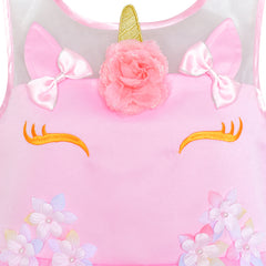 Girls Dress Unicorn Halloween Pink Tulle Princess Party Size 4-10 Years