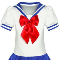 Girls Dress Sailor Cosplay School Uniform Navy Suit Size 6-12 Years