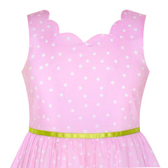 Girls Dress Pink Butterfly Scallop Neckline Size 4-12 Years