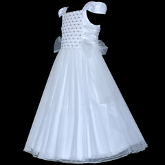 Flower Girls Dress White Sparkling Corset Pageant Vintage Size 6-12 Years