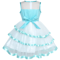 Flower Girls Dress Tiered Ruffle Skirt Pageant Size 3-10 Years
