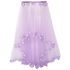 Girls Dress Purple Cape Pearl Belt Wedding Party Size 3-14 Years