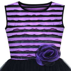 Girls Dress Hi-lo Skirt Black And Purple Party Pageant Size 7-14 Years