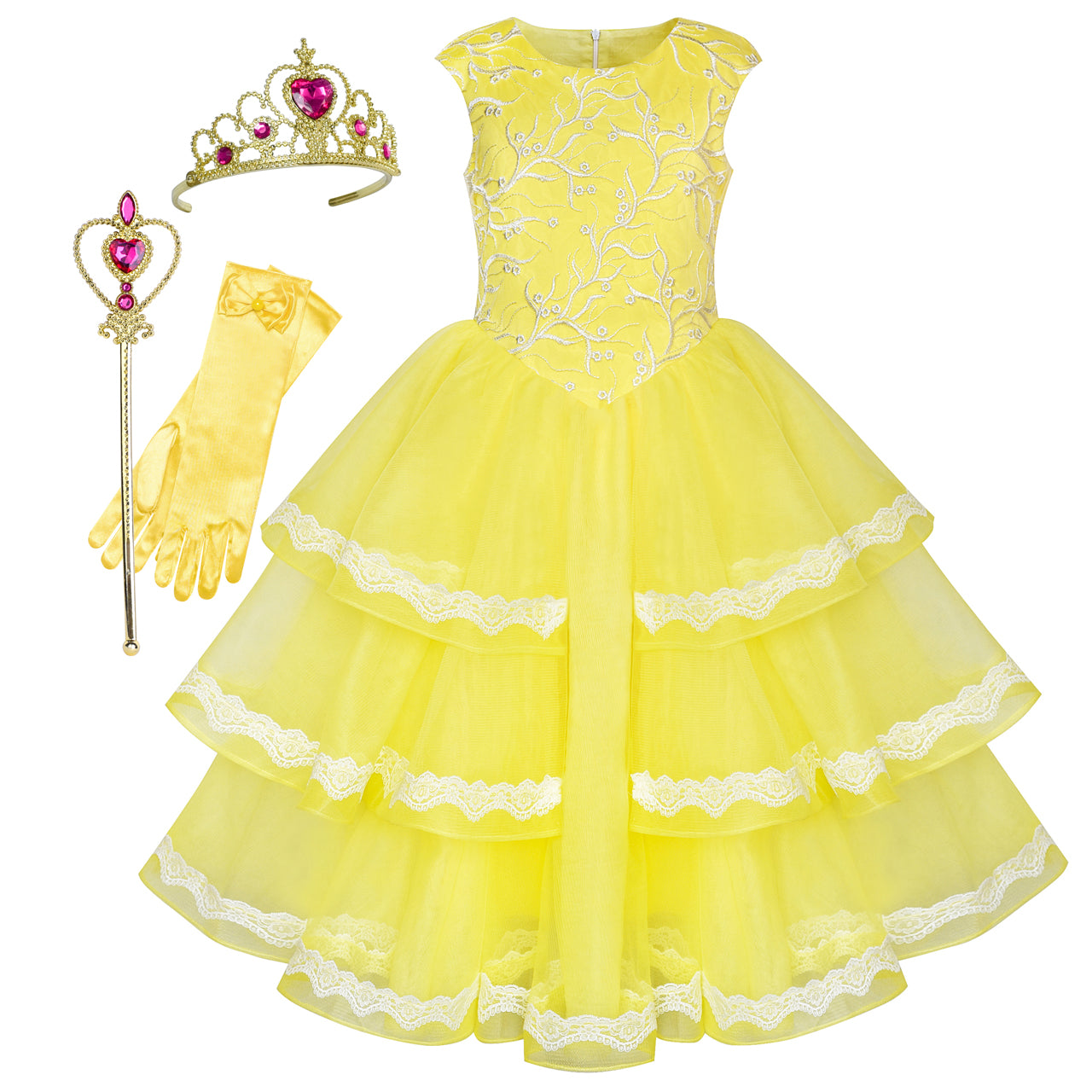 Princess Belle Beauty And Beast Accessories Crown Magic Wand – Sunny Fashion