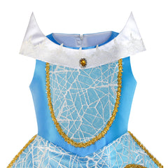 Princess Aurora Costume Briar Rose Accessories Crown Magic Wand Size 4-12 Years