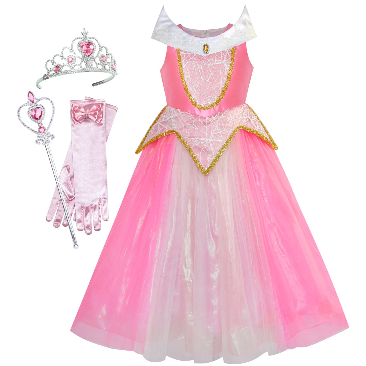 Princess Aurora Costume Briar Rose Accessories Crown Magic Wand  Sunny  Fashion